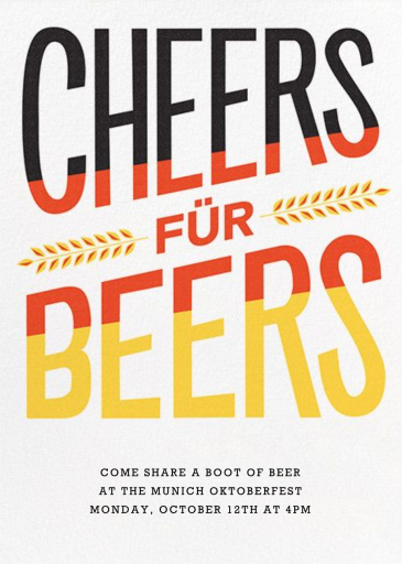 Cheers für Beers - Oktoberfest Invitation by Paperless Post