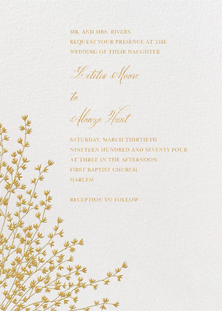 Forsythia Crane - Wedding Invitation | Send online instantly | RSVP ...