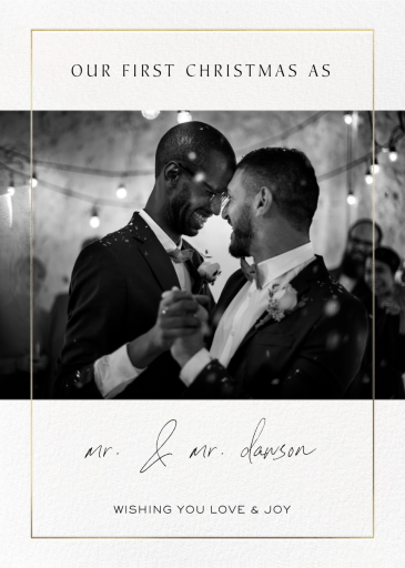 Thin Gold Border Photo - Christmas Card by Paperless Post