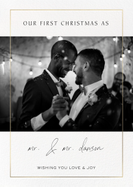 Thin Gold Border Photo - Christmas Card by Paperless Post