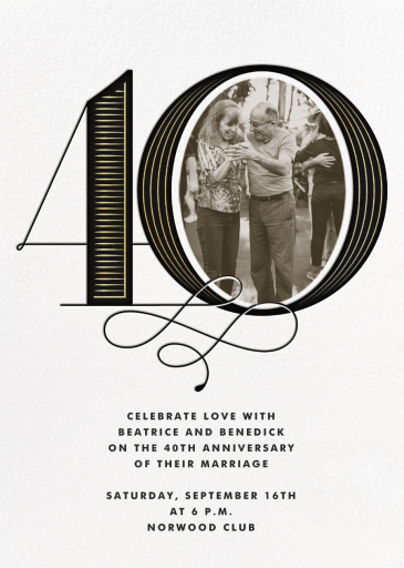 Pinstripe Numerals - Anniversary Invitation by Paperless Post