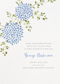 Watercolor Dahlias - Baptism & Christening Invitation by Paperless Post