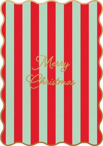 Red Stripe Merry Christmas Card
