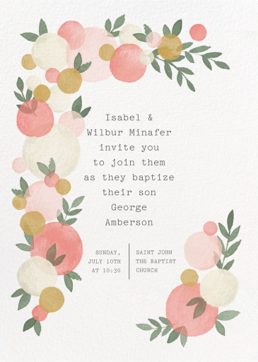 Watercolor Balloon Arch - Religious Invitation by Paperless Post