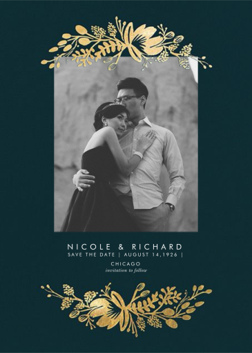 Floral Silhouette (Portrait Photo Save the Date) by Rifle Paper Co.