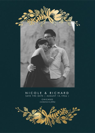 Floral Silhouette (Portrait Photo Save the Date) by Rifle Paper Co.