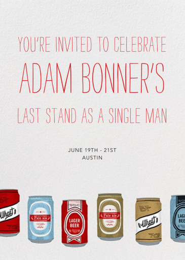 Silk Screen Beers - Bachelor Party Invitation by Paperless Post