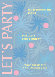 Palm Mural - Birthday Invitation by Gold Rush Paper