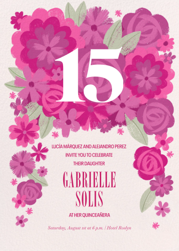 Flores Pintadas - Quinceañera Invitation by Paperless Post