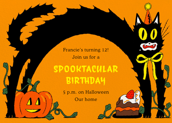 Spooky Cat - Birthday Invitation by Min Heo