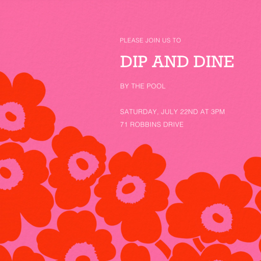 Unikko (Square) - Summer Party Invitation by Marimekko