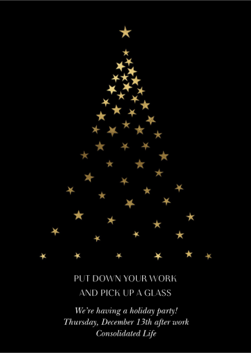Starry Golden Tree - Corporate Holiday Party Invitation by Paperless Post