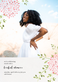 Dahlias Photo (Tall) - Bridal Shower Invitation by Paperless Post