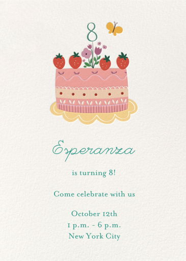 Berry Cake - Birthday Invitation by Little Cube