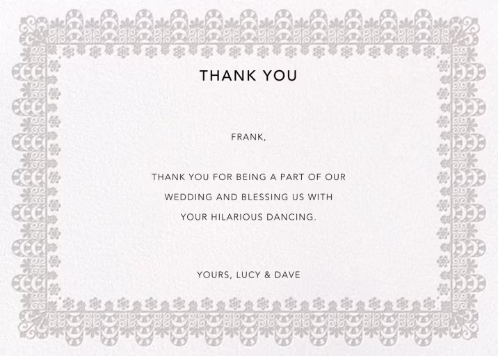 Van Alen Scallop II (Stationery) - Thank You Card by Oscar de la Renta