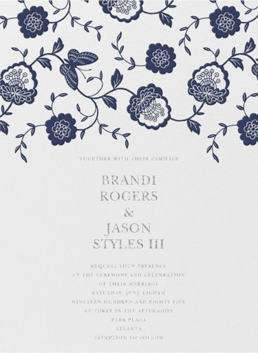 Floral Applique - Invitation by Oscar de la Renta