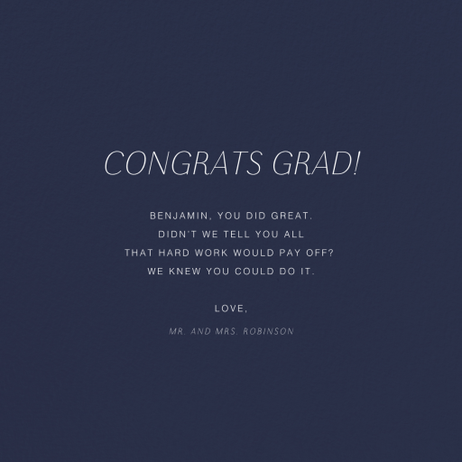 Navy - Graduation Card by Paperless Post