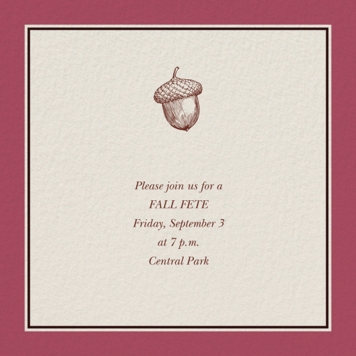 Minimalist Acorn Invitation