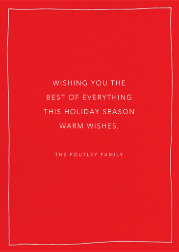 Cursive Holidays - Christmas Card by Linda and Harriett - Back