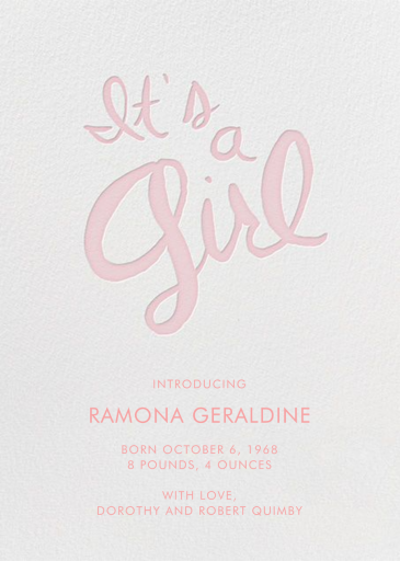 Brilliant Girl - Baby Shower Invitation by Linda and Harriett