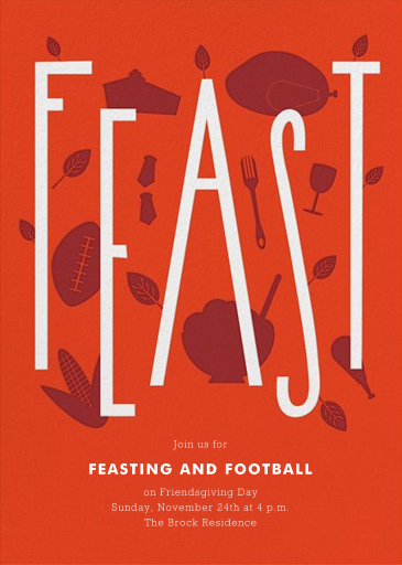 Feasting and Football - Thanksgiving Invitation by Paperless Post