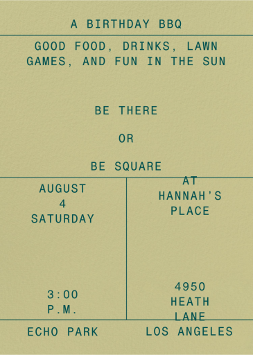 The Deets - Birthday Invitation by Goods Gang