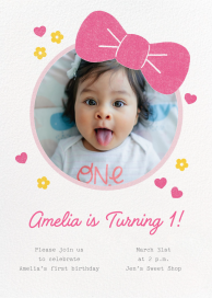 Wrapped in a Bow - First Birthday Invitation by Paperless Post