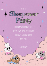 Party in the Clouds - Birthday Invitation by Min Heo