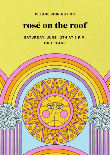 Rainbow Sun (Tall) (Nolan Pelletier) - Party Invitation by Red Cap Cards