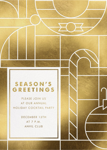 Gold Shapes - Holiday Party Invitation by Hello!Lucky