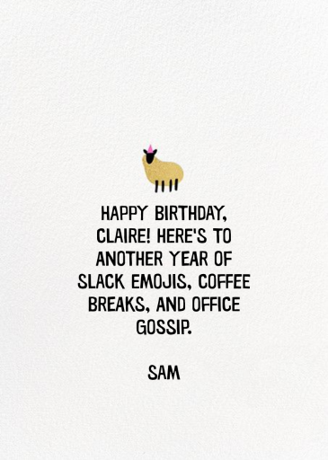 Ewe Rock - Birthday Card by Hello!Lucky - Back