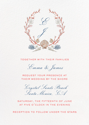 Coral Wreath (Riley Sheehey) - Invitation by Dogwood Hill