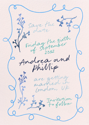 Something Blue Flowers - Invitation by Pulp Templates Co.