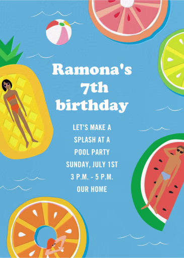 Fruit Floats - Birthday Invitation by Cheree Berry Paper & Design