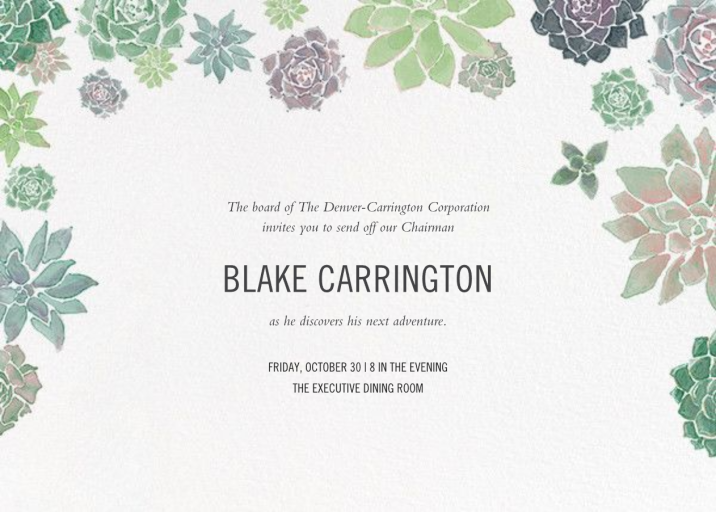 Echeveria - Retirement and Farewell Party Invitation by Paperless Post
