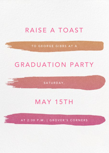 Gradient Brush Strokes - Graduation Party Invitation by Paperless Post