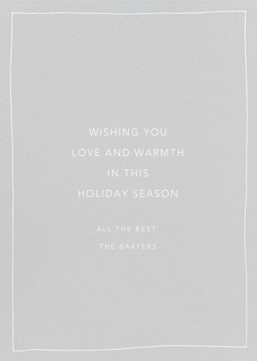 Cursive Holidays - Holiday Card by Linda and Harriett - Back