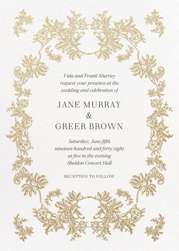 Gold Lace - Invitation by  Monique Lhuillier