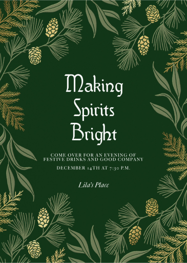 Golden Pinecone - Invitation by Paperless Post