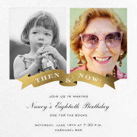 TBT Ribbon - 80th Birthday Invitation by Cheree Berry Paper & Design