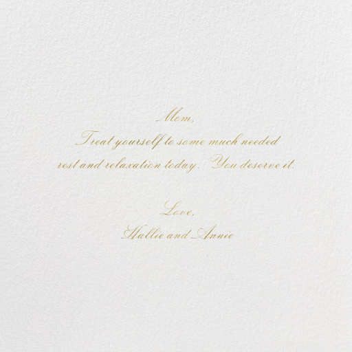 Mother’s Flourish - Greeting Card by Bernard Maisner - Back