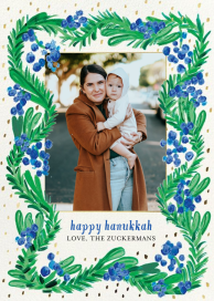 Blue Berries Photo - Hanukkah Card by Mr. Boddington's Studio