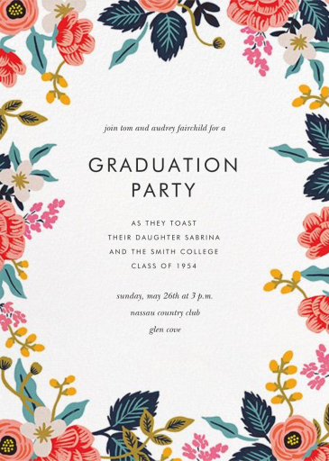 Birch Monarch Photo (Tall) - Celebration Invitation by Rifle Paper Co. - Back