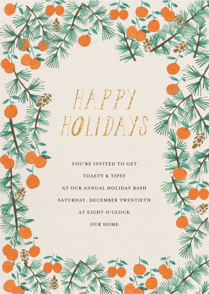 Citrus and Pine Invitation