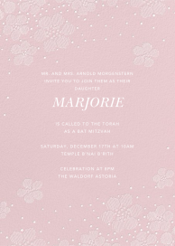 Blossoms on Tulle I Tall - Bar & Bat Mitzvah Invitation by Oscar de la Renta