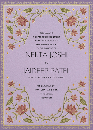 Ornate Kamal - Invitation by Chand Sitara