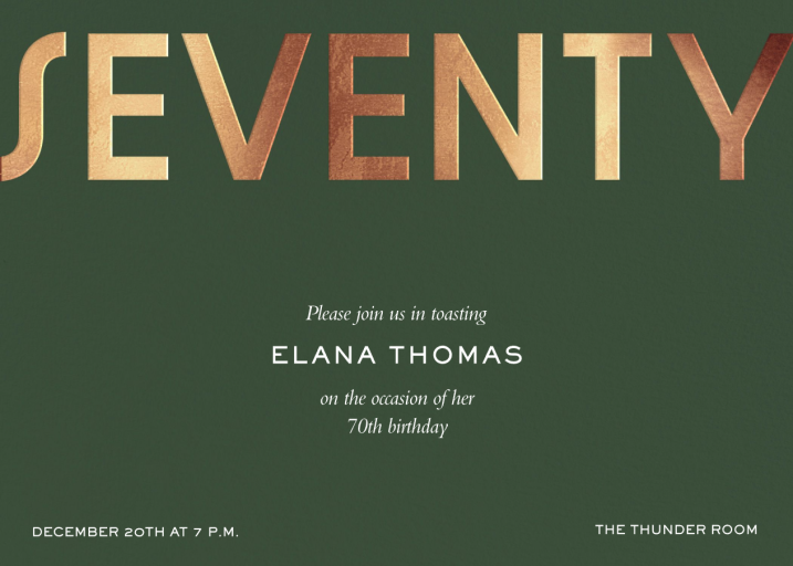 Golden Age - 70th Birthday Invitation by Paperless Post