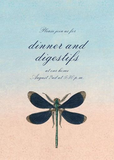 Derian Dragonfly - Dinner Party Invitation by John Derian