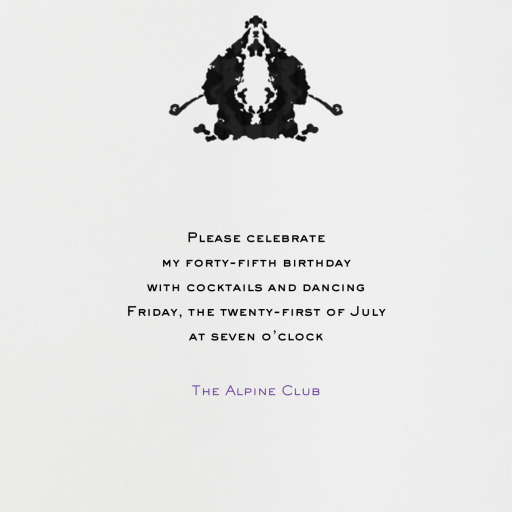 Rorschach Birthday Silhouette - Birthday Card by Paperless Post - Back