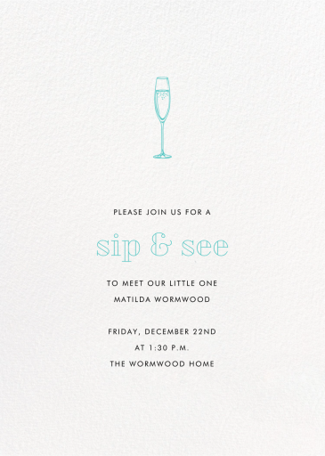 Ivory Plain - Sip and See Invitation by Paperless Post